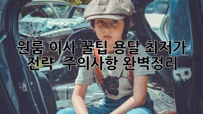 원룸 이사 꿀팁🍯 용달 최저가 전략 & 주의사항 완벽정리!